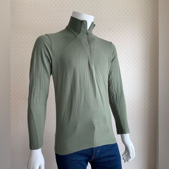 Smartwool Quarter Zip Sage Green Merino Wool Pullover sz Small PWM1 - Picture 2 of 8